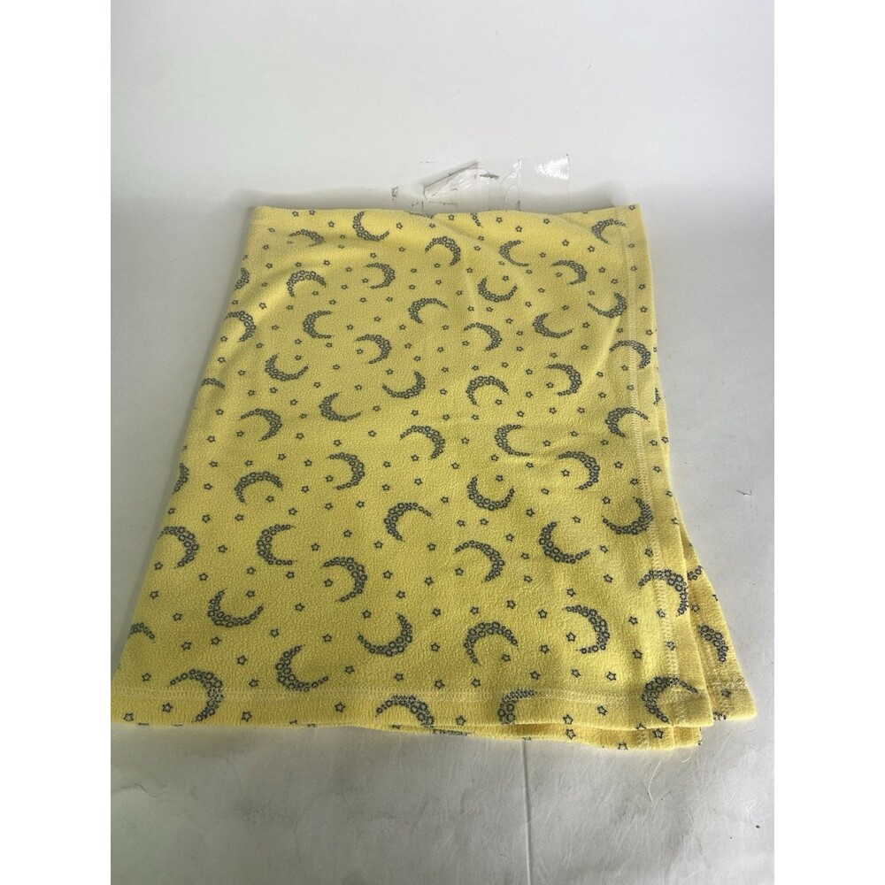 Vintage Coming Home Baby Blanket Yellow Blue Moon Stars Fleece USA Made